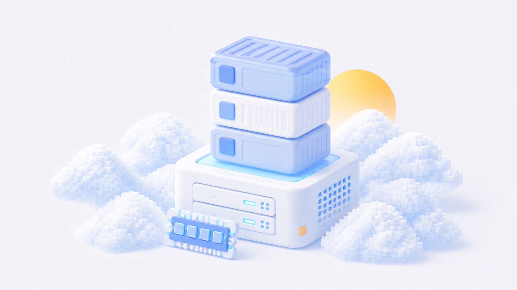 Cloud VPS with application containers and a memory module